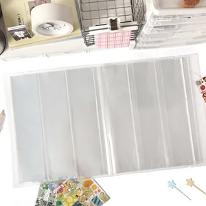 Carpeta organizadora transparente de 3 rejillas para pegatinas y cintas