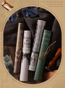 Vintage journaling stickerrollen met kant- en schriftpatronen