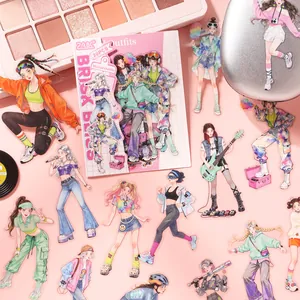 Lot de 20 autocollants de mode pour filles pour scrapbooking et décoration de journal