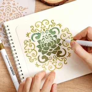 Hohle Lotus-Mandala-Malschablone für kreatives Bullet Journaling und DIY Kunsthandwerk
