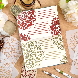 Mandala Malvorlagen-Set für DIY Scrapbooking und kunstvolle Notizbuch-Dekoration