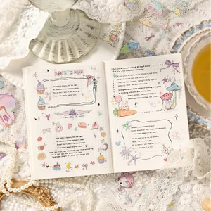 Pastel PET decorative stickers for bullet journaling with cute dreamy cartoon illustrations