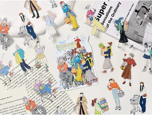 Autocollants esthétiques de filles de mode étanches pour scrapbooking et journal 30 pcs