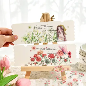 Vintage floral and girl PET stickers for scrapbooking and journaling art