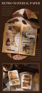 Detailed view of vintage material paper used for creative journaling and scrapbooking