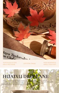 Realistic red autumn maple leaf PET stickers for scrapbooking and journal decoration