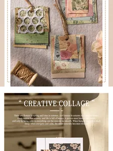 Λεπτομέρεια vintage χαρτιού για scrapbooking με λουλουδάτα μοτίβα και σπάγκο κάνναβης