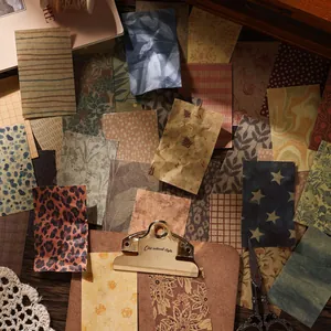 Vintage scrapbooking material paper set with various floral and patterned designs