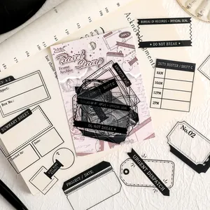 Vintage PET-Aufkleber mit Rahmenarchiv für Scrapbooking und wasserfeste DIY-Deko