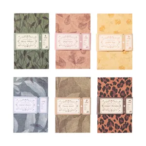 Set of 6 vintage floral and leopard pattern scrapbook paper packs for DIY journaling