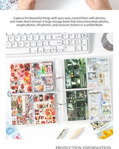 Gedetailleerde weergave van een A5 transparante binder met fotokaart opbergpagina's