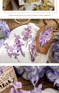 Papier décoratif orchidée vintage avec marquage argenté pour scrapbooking et DIY