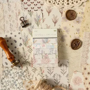 Vintage διακοσμητικό χαρτί scrapbooking με 50 φύλλα μη αυτοκόλλητων σημειώσεων