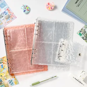 Transparentes Wasserwellen Acryl Loseblatt Ordner Fotoalbum Für Kartenspeicherung A5 A8 Binder Organizer Für Schüler Büro