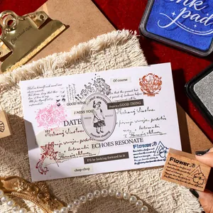 Retro high-density water-based ink pad for DIY journaling stamps in vintage colors