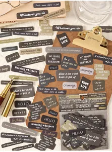 Vintage Englische Vokabel-Aufkleber Set für Scrapbooking und DIY Journaling 50 Stück
