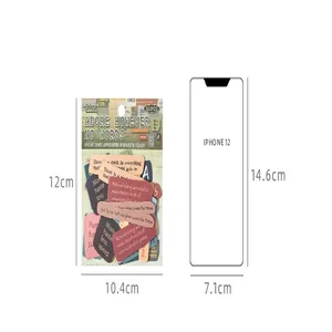 Aufkleber-Set Größenvergleich zeigt 10,4x12cm Maße mit iPhone 12 Referenz
