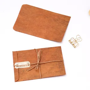 Enveloppes en papier kraft vintage de style zakka pour cartes postales et lettres avec ficelle