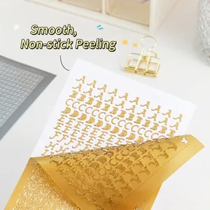 Goldfolien-Alphabet-Aufkleber für Scrapbooking, wasserfeste PVC-Buchstaben für Bastelarbeiten