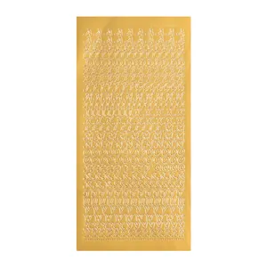 Goldene Schreibschrift Alphabet Sticker Bogen wasserfest PVC für Journaling Basteln