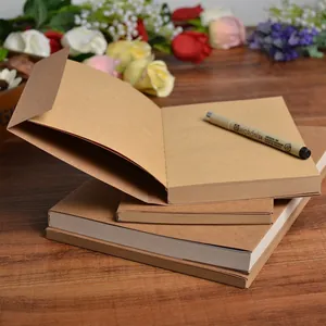 Vintage kraft paper sketchbook with blank pages for drawing and creative journaling