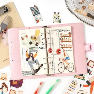 Aesthetic PET stickers for journaling with various lifestyle and sports illustrations