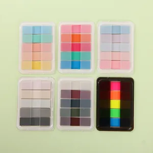 Set of multicolored PET transparent sticky notes for indexing and page marking