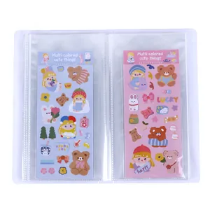 Large capacity transparent insert sticker storage album with cute cartoon sheets