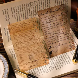 Vintage hollow-out manuscript memo pads for scrapbooking and creative DIY journals