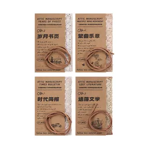 Vintage attic manuscript scrapbooking material paper with hollow lace design for DIY crafts