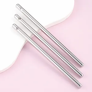 Pendentif Barre Cylindrique en Acier Inoxydable Poli Fournitures Bijoux DIY pour Sacs Vêtements Tige Droite Monotrou