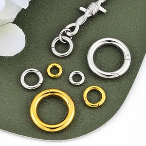 Roestvrij Staal Gepolijste Federring Sluiting Ronde Open Cirkel Connector Voor DIY Sieraden Maken Armband Ketting Tas Accessoires