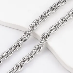 304 Edelstahl Oval Doppel Gewebte Twist Kette DIY Schmuckherstellung Gliederkette Nicht Verblassen Metall Für Halskette