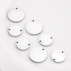 Premium mirror-polished stainless steel round blank pendants for custom DIY jewelry making