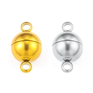 High-quality gold and silver round magnetic clasps for DIY jewelry necklace and bracelet