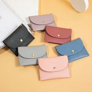 Mini portamonete minimalisti da donna con chiusura a fibbia in colori pastello