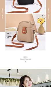 Vue détaillée d'un mini sac à bandoulière marron élégant avec double compartiment