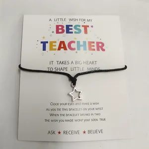 Juego de Pulsera Con Colgante de Estrella de Aleación para el Día del Maestro Regalo de Graduación Acción de Gracias Joyería Personalizada