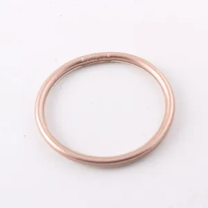 Close-up detail of a shiny rose gold silicone bracelet with a smooth metallic finish