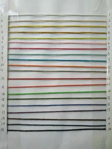 Close-up detail showing a color swatch of 20 different wax cords for handmade wish bracelets