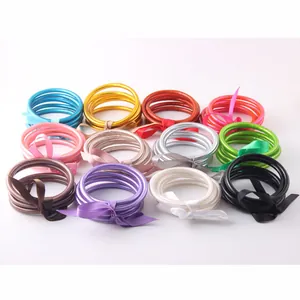 Buddhist Bangle Silicone Gold Foil Filled Bracelet For Women Flexible Metallic Glitter Jonc Bouddhiste Fashion Jewelry Gift