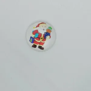 18mm Santa Claus glass cabochon snap button for personalized DIY Noosa jewelry charms