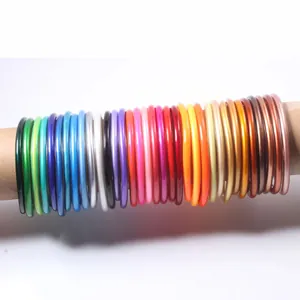 Minimalist Silicone Glitter Bangle Bracelet For Women Gold Foil Look Fashion Jewelry Hand Accessory Party Gift