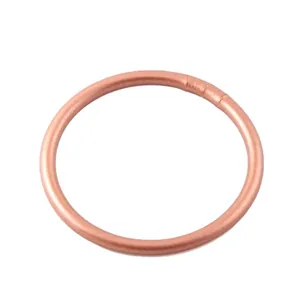 Flexible rose gold Buddhist jonc bangle bracelet with shimmering gold foil effect