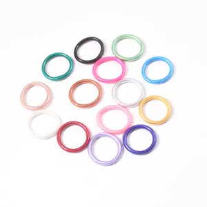 Minimalist Colorful Jelly Ring For Women Men Gold Foil Glitter Band Ring Fashion Jewelry Everyday Accessory Gift