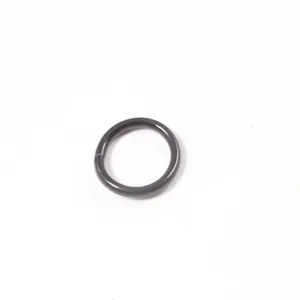 Close-up view of a minimalist 3mm black silicone jelly ring on a white background.