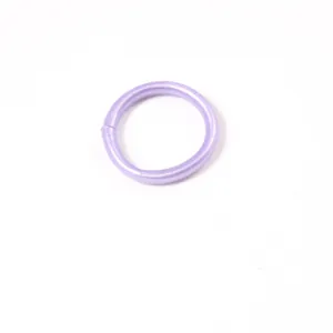 Close-up top view of a minimalist lavender silicone jelly ring with a smooth matte finish