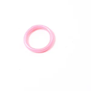 Macro detail view of a stylish pink 3mm silicone jelly ring with a smooth finish