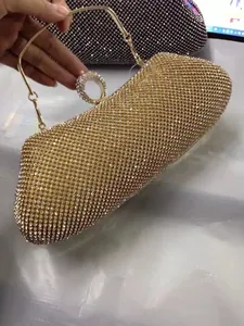 Bolso de Noche de Lujo con Diamantes de Imitación para Mujer Cartera Rígida Brillante para Boda y Fiesta con Pavé de Strass