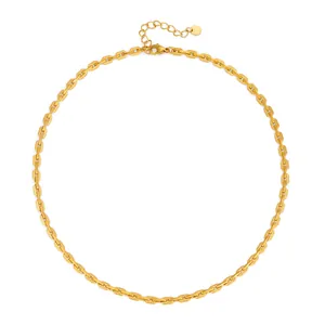 Vintage gold sunburst link necklace with adjustable chain on white background